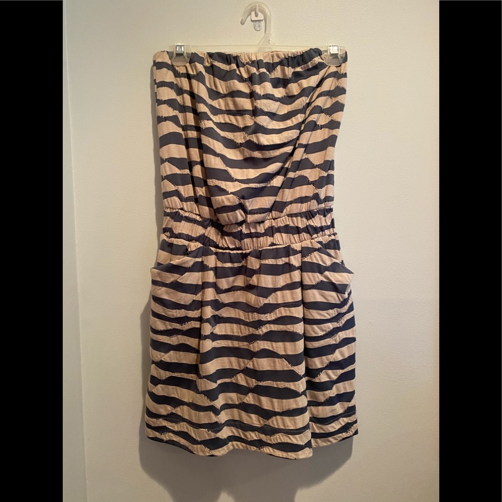 Aqua Tan and Forest Green Zebra Dress